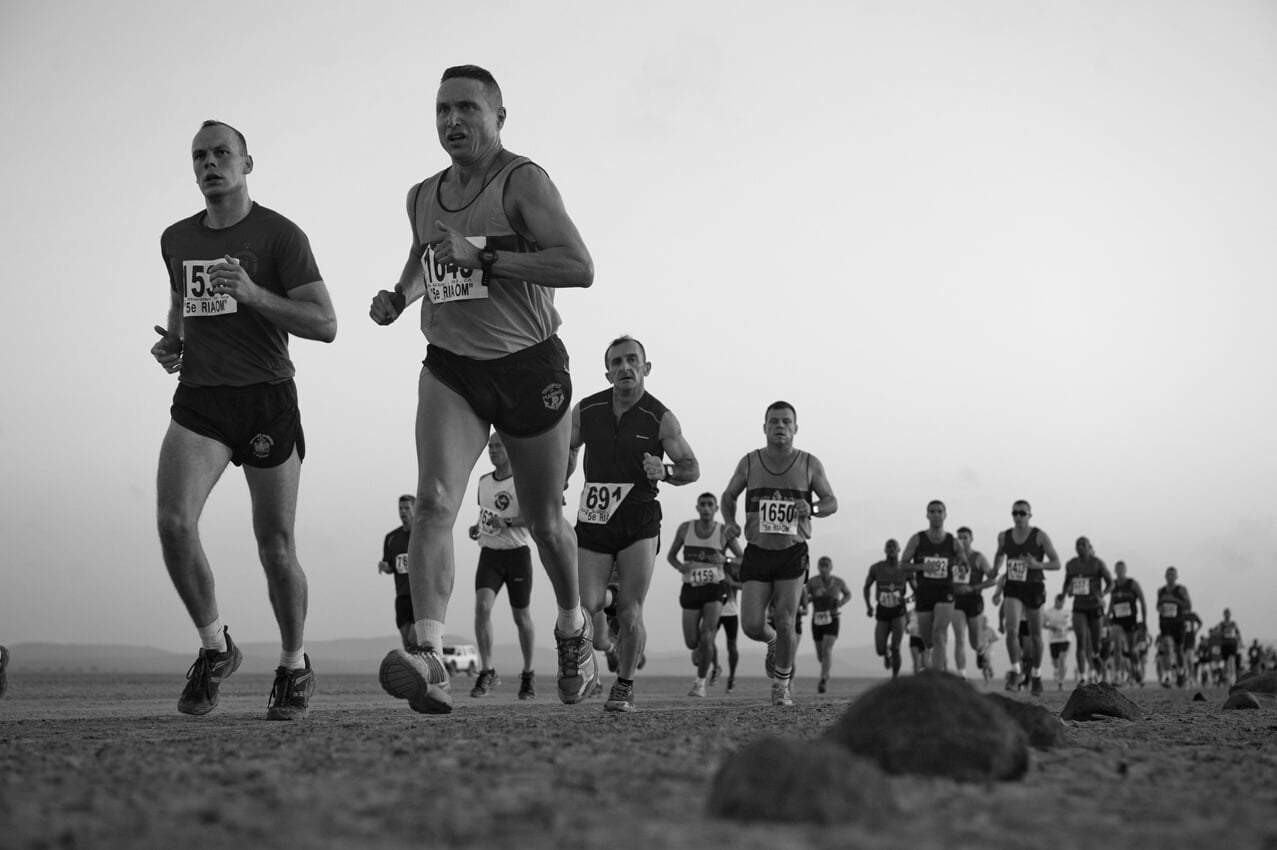 Group of Runners in the Morning